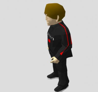 黑色衣服男孩SU模型下载_sketchup草图大师SKP模型
