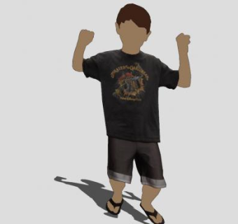 2D男孩SU模型下载_sketchup草图大师SKP模型
