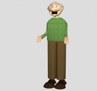 秃头老人男性SU模型下载_sketchup草图大师SKP模型