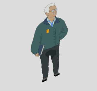 男性老人教师SU模型下载_sketchup草图大师SKP模型
