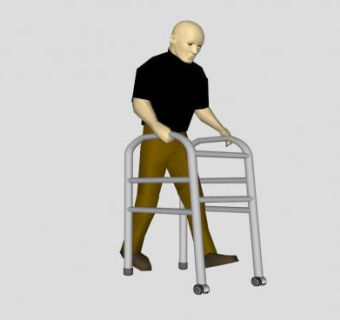 老年人使用助行器SU模型下载_sketchup草图大师SKP模型