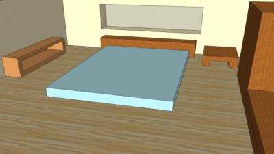 室内现代风格卧室SU模型下载_sketchup草图大师SKP模型