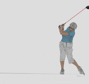 打高尔夫的老奶奶SU模型下载_sketchup草图大师SKP模型