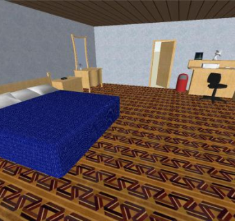 现代套房卧室装修SU模型下载_sketchup草图大师SKP模型