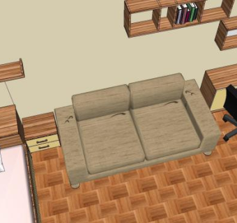 儿童卧室平面装修SU模型下载_sketchup草图大师SKP模型