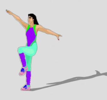 健美操指导员SU模型下载_sketchup草图大师SKP模型