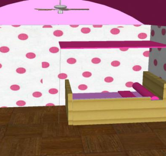 粉红宝宝卧室SU模型下载_sketchup草图大师SKP模型