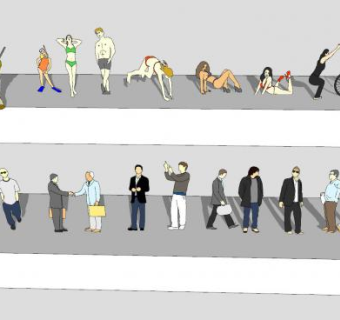 不同工作阶级的人SU模型下载_sketchup草图大师SKP模型