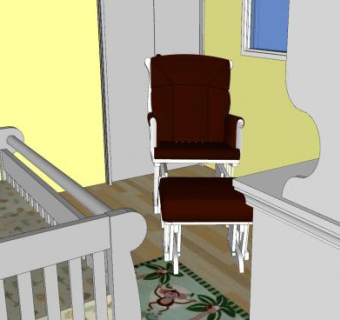 小型托儿童房SU模型下载_sketchup草图大师SKP模型