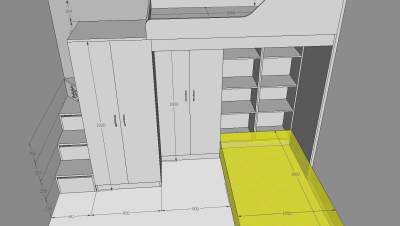 现代白色儿童房装修SU模型下载_sketchup草图大师SKP模型