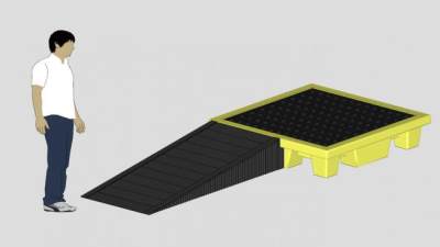 托盘梯和搬运工人SU模型下载_sketchup草图大师SKP模型