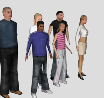 3D的人群SU模型下载_sketchup草图大师SKP模型
