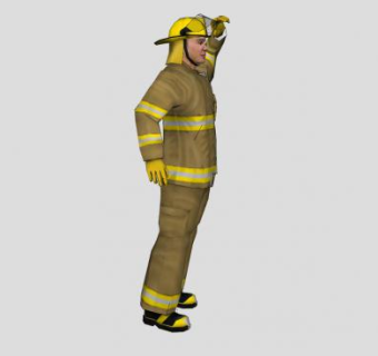 男性消防员SU模型下载_sketchup草图大师SKP模型