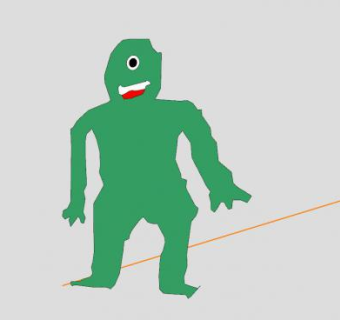 2D独眼绿巨人SU模型下载_sketchup草图大师SKP模型