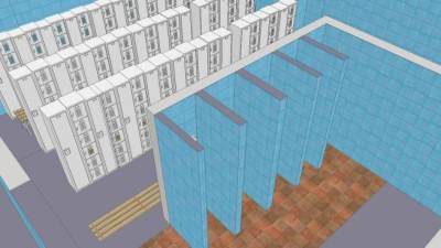 男生更衣室衣帽间SU模型下载_sketchup草图大师SKP模型