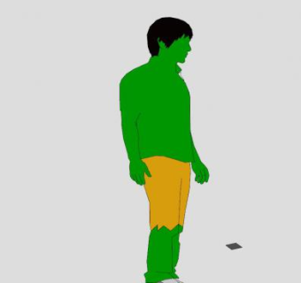 2D绿巨人SU模型下载_sketchup草图大师SKP模型