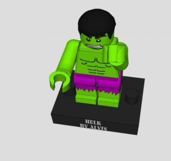 积木复联绿巨人SU模型下载_sketchup草图大师SKP模型