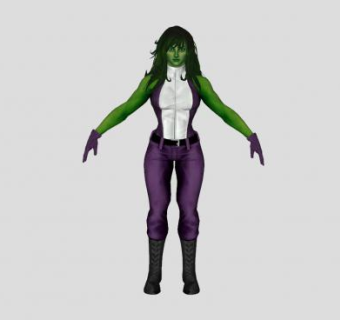 女浩克人物SU模型下载_sketchup草图大师SKP模型