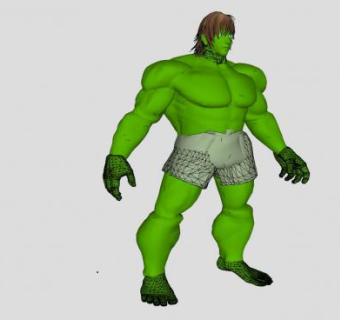 3D绿巨人角色SU模型下载_sketchup草图大师SKP模型