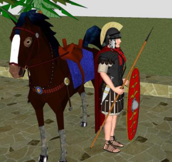 罗马骑兵军官SU模型下载_sketchup草图大师SKP模型