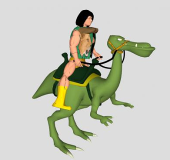 恐龙男性骑兵SU模型下载_sketchup草图大师SKP模型