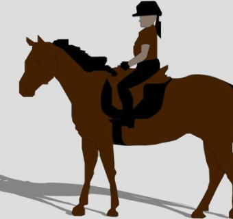 西方女骑手SU模型下载_sketchup草图大师SKP模型