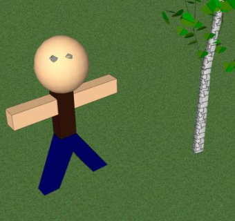 树旁的人SU模型下载_sketchup草图大师SKP模型