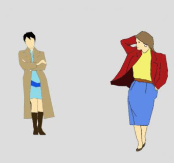 时尚2D女士SU模型下载_sketchup草图大师SKP模型