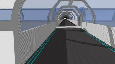 未来走廊过道SU模型下载_sketchup草图大师SKP模型