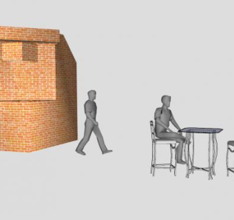 烧烤的人SU模型下载_sketchup草图大师SKP模型