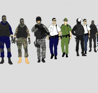 专业警务人员SU模型下载_sketchup草图大师SKP模型