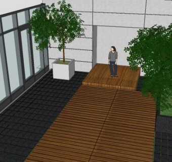 阳台露台花园SU模型下载_sketchup草图大师SKP模型
