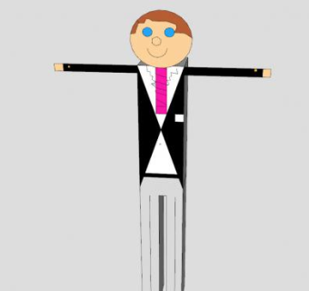 穿燕尾服的人SU模型下载_sketchup草图大师SKP模型