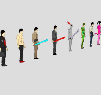 不同形态的男人SU模型下载_sketchup草图大师SKP模型