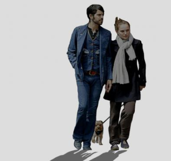 遛狗的情侣SU模型下载_sketchup草图大师SKP模型