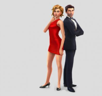 舞会男士女士SU模型下载_sketchup草图大师SKP模型