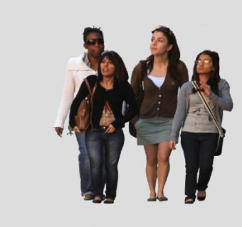 行走的外国男女SU模型下载_sketchup草图大师SKP模型