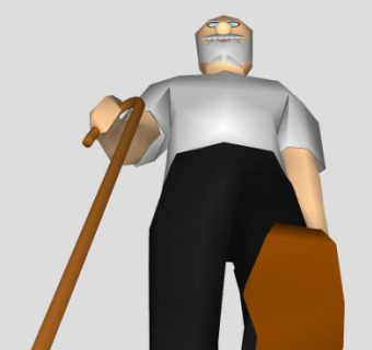 行走的大胡子老人SU模型下载_sketchup草图大师SKP模型