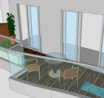 现代露台阳台SU模型下载_sketchup草图大师SKP模型