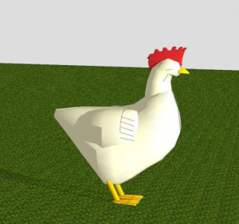 白羽鸡SU模型下载_sketchup草图大师SKP模型