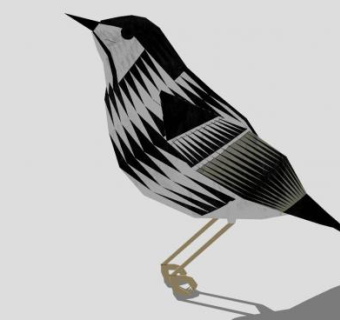 白颊林莺SU模型下载_sketchup草图大师SKP模型