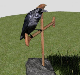 十字架上的渡鸦SU模型下载_sketchup草图大师SKP模型