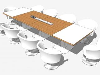 现代接待室桌椅SU模型下载_sketchup草图大师SKP模型