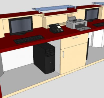 现代前台接待SU模型下载_sketchup草图大师SKP模型