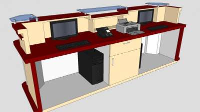 现代前台接待SU模型下载_sketchup草图大师SKP模型