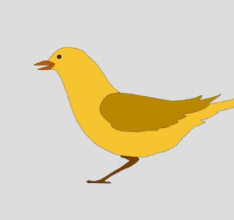 2D鸟类黄色小鸟SU模型下载_sketchup草图大师SKP模型