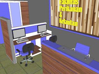 办公室室内设计装修SU模型下载_sketchup草图大师SKP模型