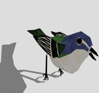 鸟类动物蓝头莺雀SU模型下载_sketchup草图大师SKP模型