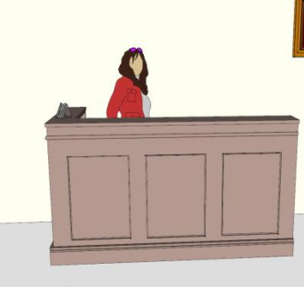 现代接待处装修SU模型下载_sketchup草图大师SKP模型