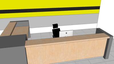 转角大厅前台SU模型下载_sketchup草图大师SKP模型